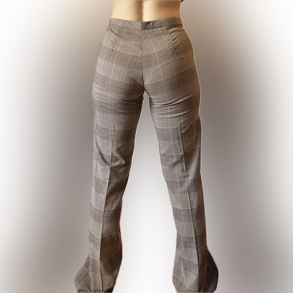 Women's Beige and Brown Work Pants - Size S, Perfect for Office Attire